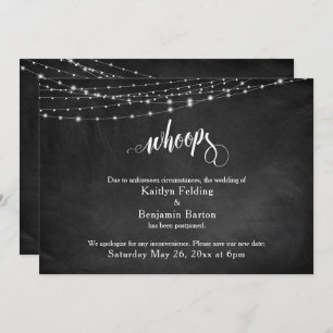 Convites Chalkboard & Lights adiou casamento "Whoops"