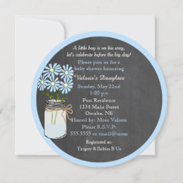 Convites Chalkboard Look with Mason Jar Round