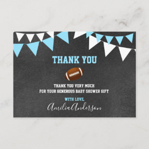 Convites Chalkboard OBRIGADO chá de fraldas Azul FOTBALL BO