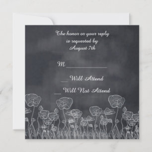 Convites Chalkboard Poppy Wedding R.S.V.P.