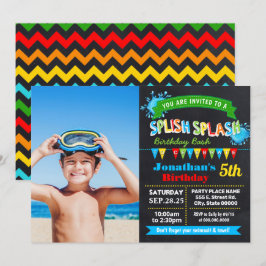 Convites Chalkboard Splish Splash Bash Festa de aniversário