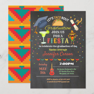 Convites Chalkboard taco da graduação Fiesta