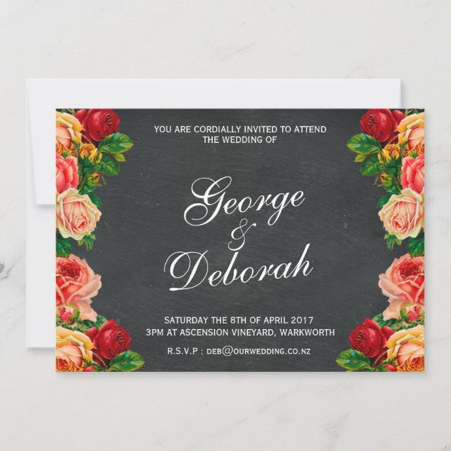 Convites Chalkboard Wedding Invitation, 7 x 5, One sided (Frente)