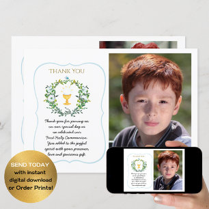 Convites Challice Botânica Obrigado Foto Santa Comunhão