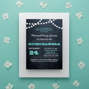 Convites Chamada das Luzes de Chalkboard Quinceañera