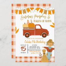 Chamada de aniversário de abóbora