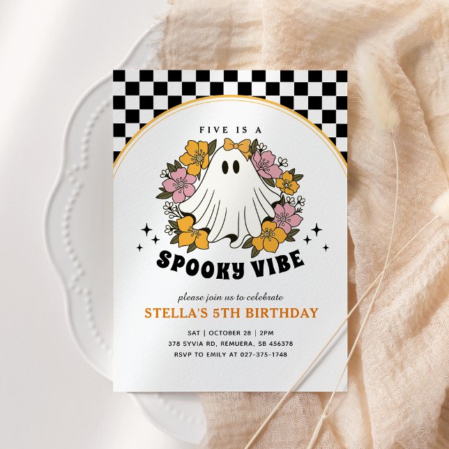 Convites Chamada de Aniversário do Dia das Bruxas de Groovy (Criador carregado)