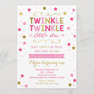 Convites Chamada de Aniversário do Twinkle Twinkle Little S