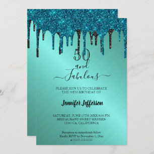 Convites Chamada de Aniversário para Lâminas Metais Teais