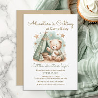 Chamada de Aventura no Acampamento Baby Shower