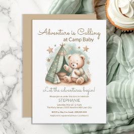 Convites Chamada de Aventura no Acampamento Baby Shower