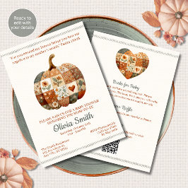 Convites Chamada de Bebê Patchwork Pumpkin Cristã Tudo em U