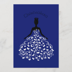 Convites Chamada de Brilhante Azul Quinceanera Ball