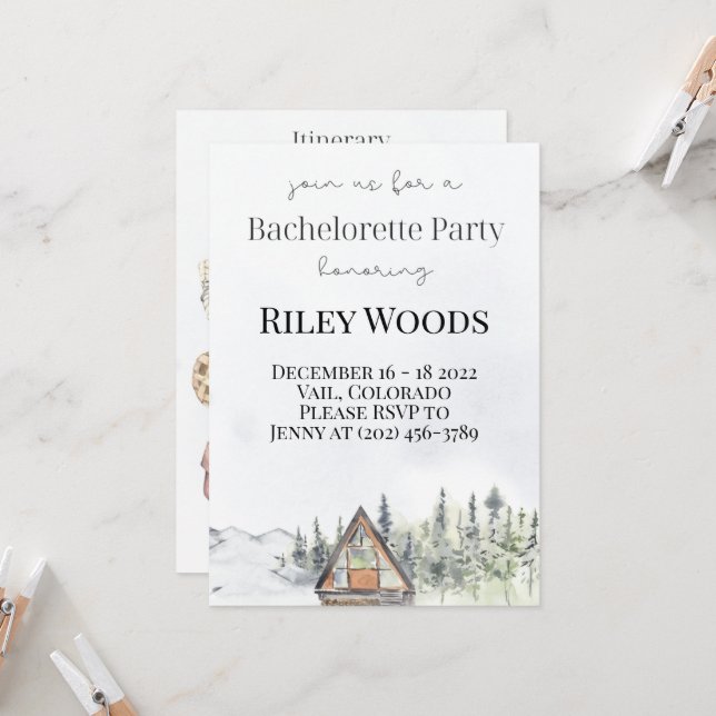 Convites Chamada de Cabina e Pumpkins Bachelorette (Frente/Verso In Situ)