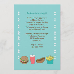 Convites Chamada de Cães Quentes e Fries