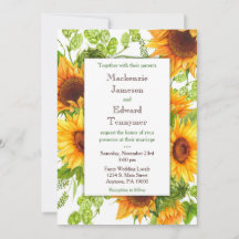 Chamada de Casamento Floral Amarelo Sunflower