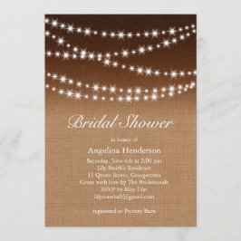 Convites Chamada de Chá das Luzes Brilhantes no Burlap Somb