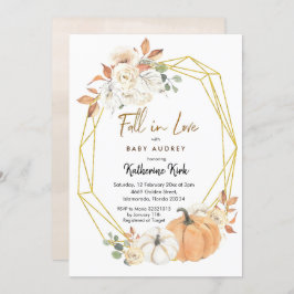 Convites Chamada de Chá de fraldas de Abóbora no Amor