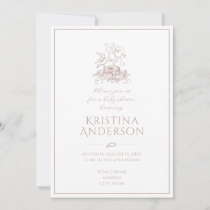 Convites Chamada de Chá de fraldas de Código QR do Ninho de