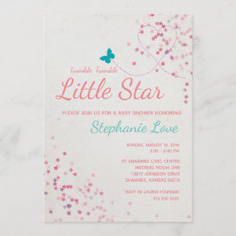 Convites Chamada de Chá de fraldas de Estrelas Pequenas e B