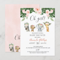 Chamada de Chá de fraldas para Meninas Floral Safa
