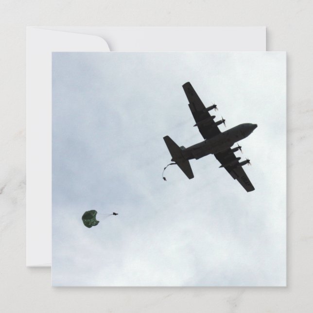 Convites Chamada de Compass EC-130H para queda de paraqueda (Frente)