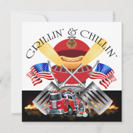 Convites Chamada de Cookout do Incêndio Grillin' e Chillin'