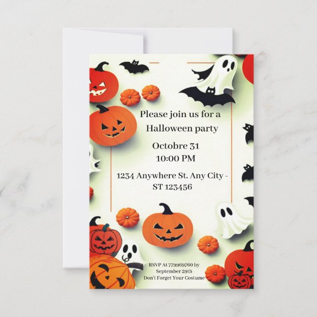 Convites Chamada de festa de abóbora (Frente)