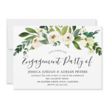 Chamada de Festa de noivado de Flores Brancas