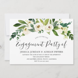 Convites Chamada de Festa de noivado de Flores Brancas