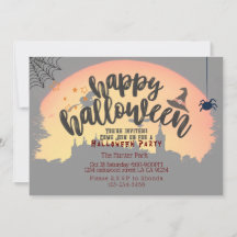 Chamada de festa do Dia das Bruxas, abóbora e noit