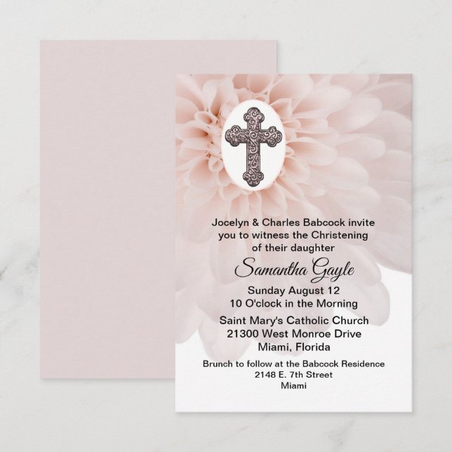 Convites Chamada de Flor e Criador Cruzado de Bebês (Frente/Verso)