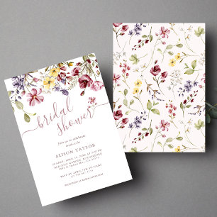 Convites Chamada de Letra de Flor Silvestre Rosa Casamento 