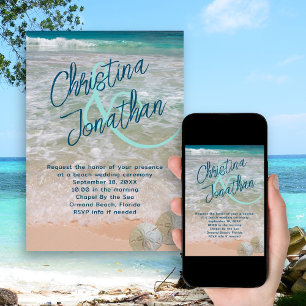 Convites Chamada de Mar de Turquesa Casual Casual Casual de