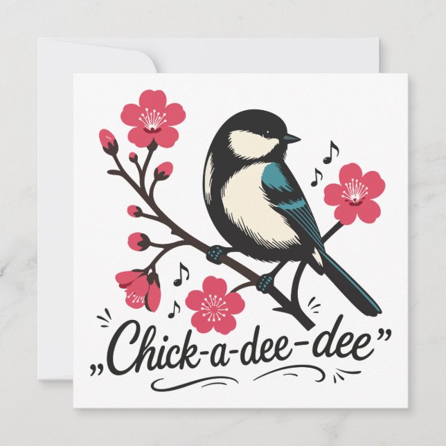 Convites Chamada de passarinho chick-a-dee-dee-dee (Frente)