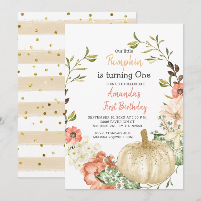 Convites Chamada de primeiro aniversario de Bomba de Glitte (Frente/Verso)