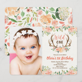 Convites Chamada de primeiro aniversario selvagem de um con