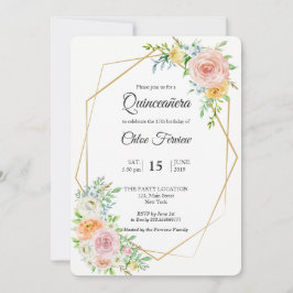 Convites Chamada de Quinceañera, um belo e elegante.