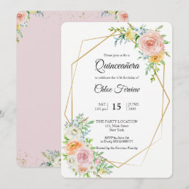 Convites Chamada de Quinceañera, um belo e elegante.