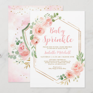 Convites Chamada de Sprinkle Floral para Bebê