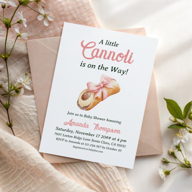 Convites Chamada Festa de Bebê Menina Rosa Doce Cannoli (Criador carregado)
