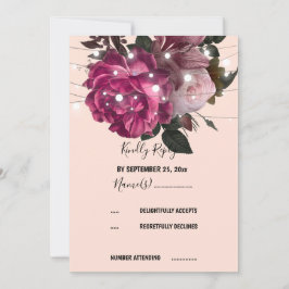 Convites chamada RSVP de flor de Borgonha