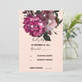 Convites chamada RSVP de flor de Borgonha