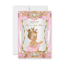 Chamada RSVP Menina Loira Princesa Baby Shower Sed