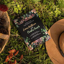 Convites Chamada Tema de Casamento de Flores Selvagens Escu