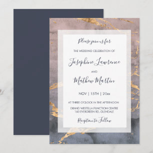 Convites Chamadas de Aquarela e Casamento Dourado