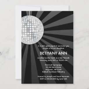 Convites Chamadas de Bat Mitzvah Silver Disco