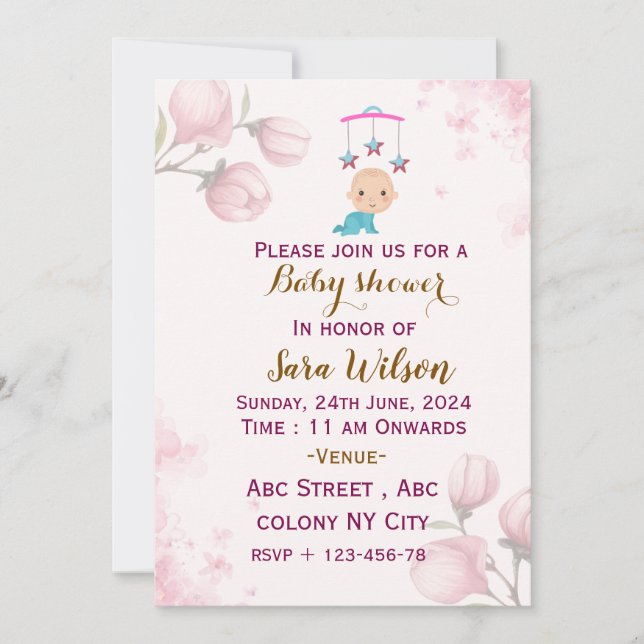 Convites Chamadas de Bebê (Frente)