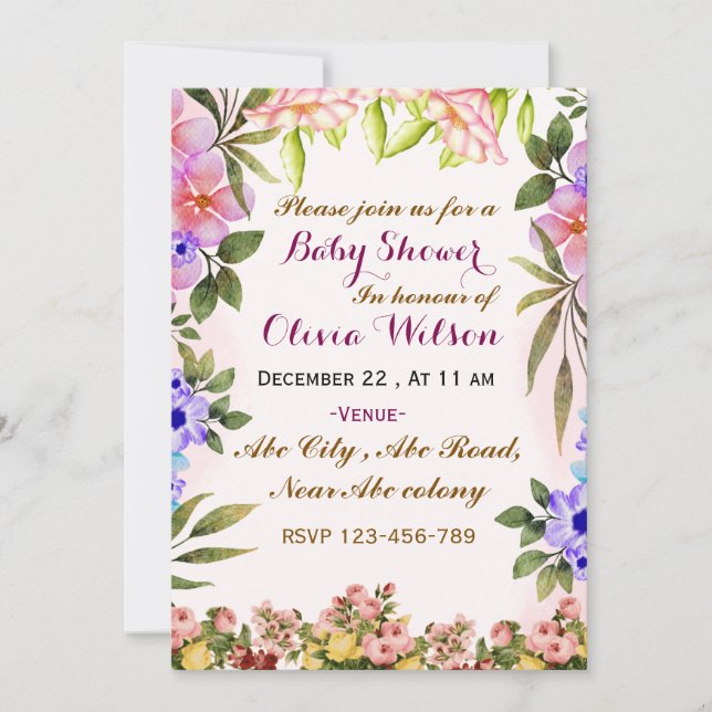 Convites Chamadas de Bebê (Frente)