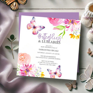 Convites Chamadas de Bebê-Bebê-Borboleta